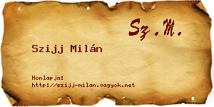 Szijj Milán névjegykártya